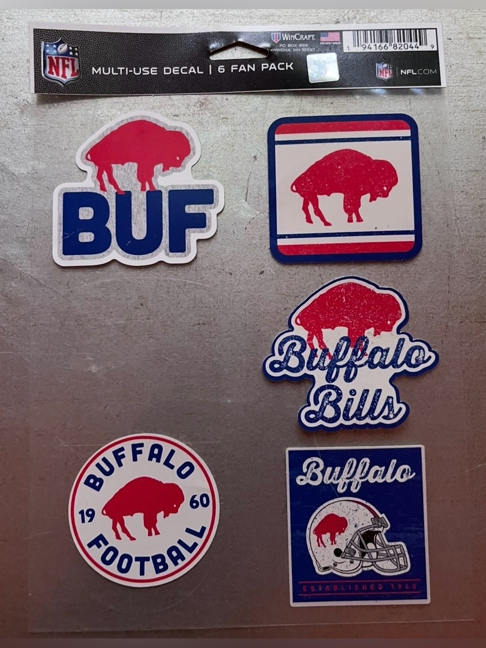 WinCraft Buffalo Bills NFL Multi-Use Decal Stickers 6 Fan Pack New 9” Sheet